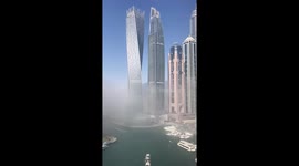 Fog covers up Dubai skyscrapers!