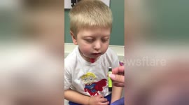 Newsflare Edit - 3yr old trach child, John, gets his cap, allows him to breathe through mouth and nose