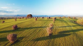 Aerial view of traditional italian landscape in Lazio near Rome