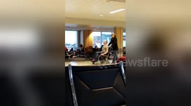 Newsflare Edit - Acrobats at the Airport - Flight Delay!