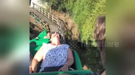 Grandmother freaks out during first roller-coaster ride