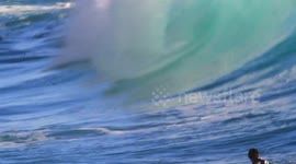Surfer spins a 360 degree aerial