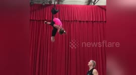 Little girl performs awesome acrobatic routine