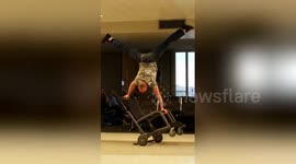 When acrobats get stranded at the airport ...