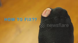 How To Fix a Hole In Your Sock | Clever Life Hack