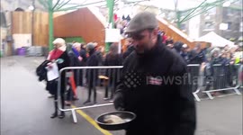 Flipping races , shrove tuesday london