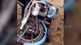 Brazen thieves torch vintage motorcycle worth thousands