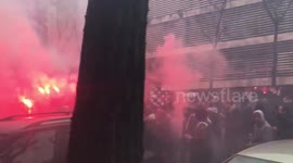 PSG fans in the streets of Madrid