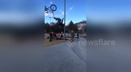 Newsflare Edit - Scary stunt on BMX goes wrong \ backflip fail