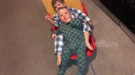 Toddler brothers recreates Winter Olympic Men’s Double Luge