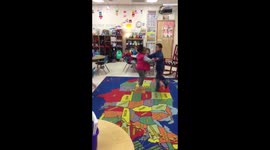 Children recreate Winter Olympics figure skating