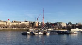 Chubby hearts floating over London