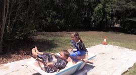 Winter Olympics recreated at home - in Australian summer