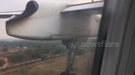 Plane makes emergency landing after engine catches fire