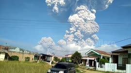 Indonesian volcano sends out plume of ash 5,000m into sky