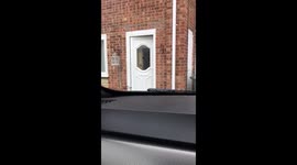 Man trying to pay in a presentation check into Barclays bank Part 1