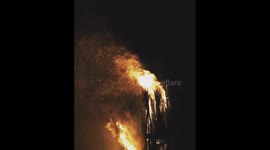 Gothic Castle set Alight at Maslenitsa Festival