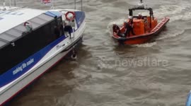 Tourist falls off ferry into river Thames London 09/07/2016