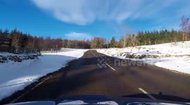 The Snow Roads - A939 Gairnshiel bridge to the Lecht Ski Centre over the Cairngorms, Scotland