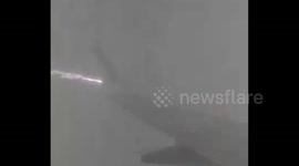 Terrifying moment lightning strikes wing of Ryanair flight bound for Dublin