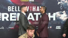 David Haye and Tony Bellew intense face-off