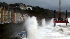 Dawlish railway and station hit again by enormous waves November 2014