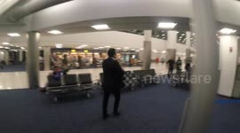 Airline supervisor run from desk