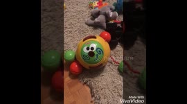 kid and dog relaxing