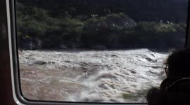 Unbelievable views of river along the train tracks in Peru