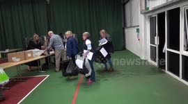 Ballot boxes arriving to be counted