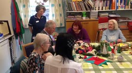 Prince Charles takes part in felt making art class
