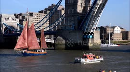 tower bridge sailing barge ,( b roll )