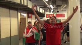 Wales fans during Football World Cup