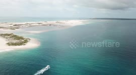 Overwhelming luxury travel images of the Bazaruto Archipelago filmed from helicopter