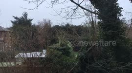 Snow starts to fall in east london