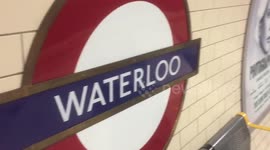 London Underground train arrives at Waterloo