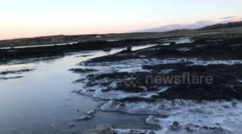 Sea freezes at Anglesey as extreme weather hits North Wales