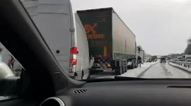 Big Pile Up On The A120 Near Colchester During The Beast From The East