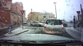 Neige à Grasse, visite de la ville en voiture - 26 février 2018 - Alpes-Maritimes - PACA - FRANCE