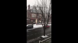 First snow in Stratford London