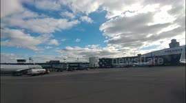 Airport - Airplanes taxi time lapse