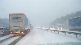 'Beast from the East' blankets UK's M20 with snow