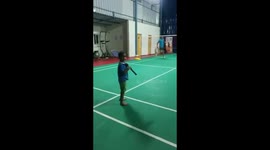 Boy, 3, plays badminton like a pro