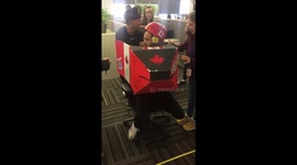 Office Olympics- chair bobsled at work