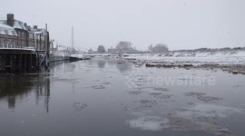 Plunging temperatures cause sea to freeze in Norfolk