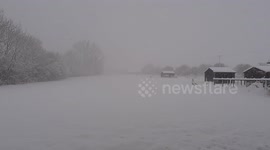 Beast from the east hits East Anglia with over a foot of snow countryside shot