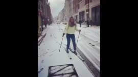 Ski you later! Skiing through the steets of London