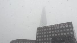 The shard building during snow storm