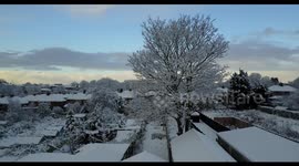 Beast from the East - Aerial urban drone footage of a snowstorm