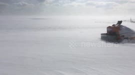 Snowstorm shuts down airport in the Channel Islands